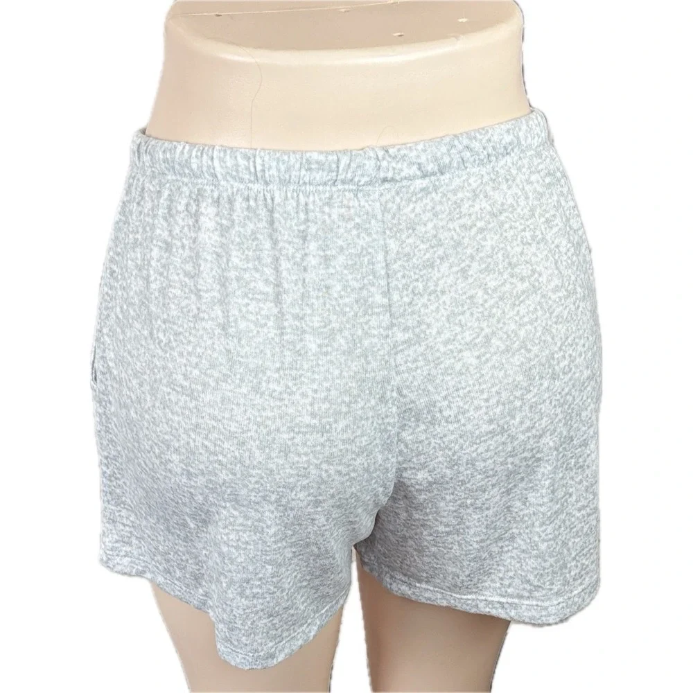 C&C California Womens 2 Pack Super Soft Lounge Shorts Blue Palm Grey Heather XL